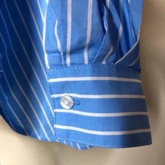 Fantastic Fawn Color Block Collared Button-down Shirt Oversized Striped Small - Picture 7 of 14